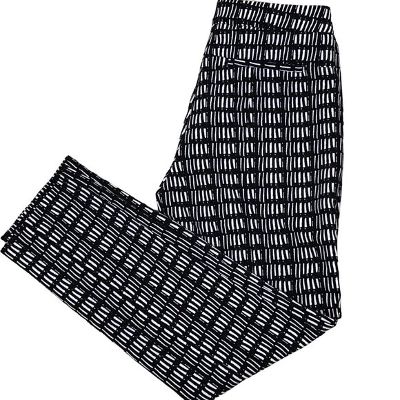 ADRIANNA PAPELL ANKLE WHITE & BLACK SLIM LEG dress PANTS 4 - Picture 6 of 7